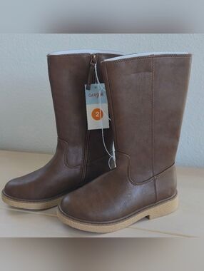 Cat & Jack Kid's "Alaina" Boot in Cognac - Size 2 - NWT